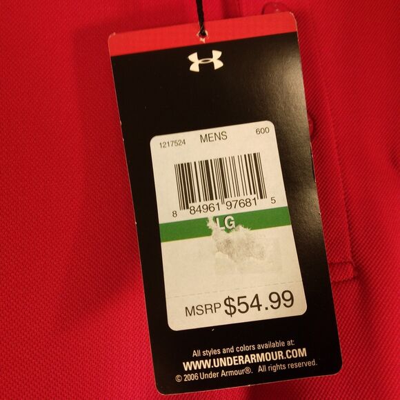Under Armour Golf polo shirt mens L Large red embroidered 96 UPF 30+ short sl - Picture 6 of 13